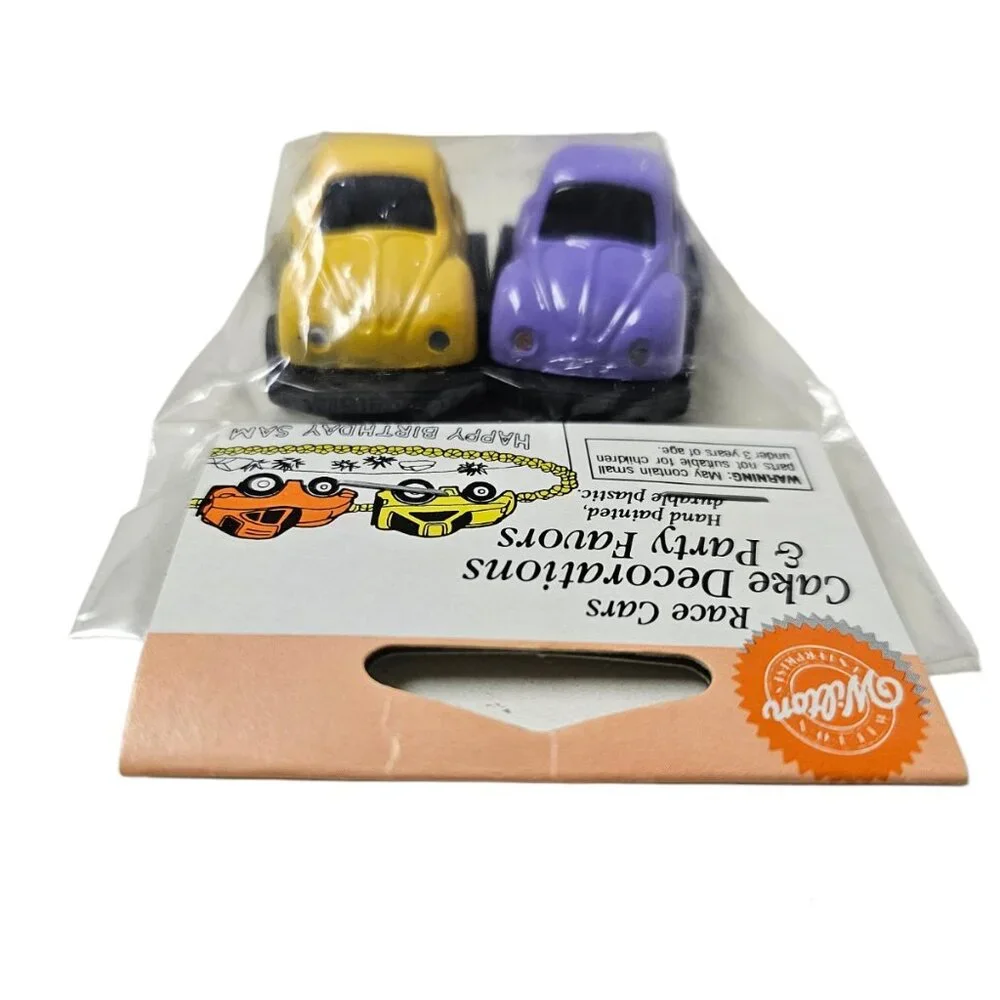 DEADSTOCK 1995 Wilton Race Cars Cake Decorations and Party Favors